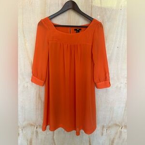 H&M Bright Orange Chiffon Square-Neck Tunic